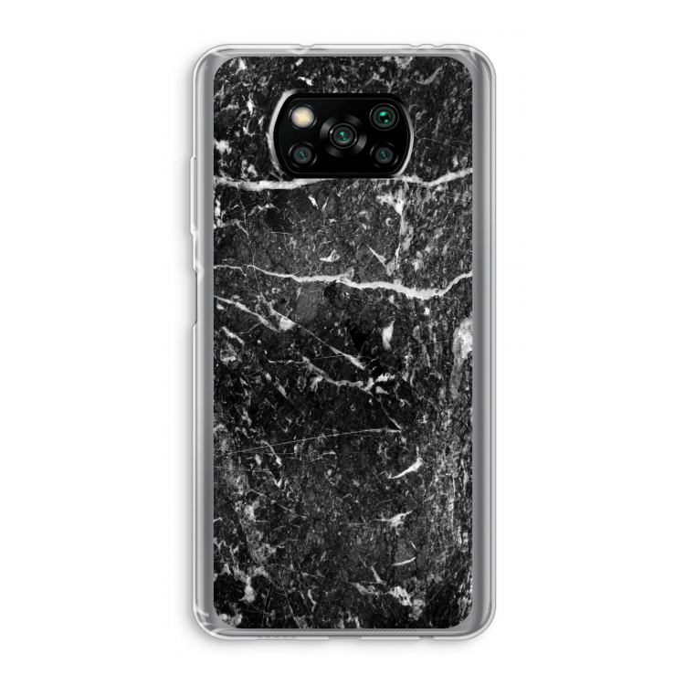 Zwart marmer: Xiaomi Poco X3 Pro Transparant Hoesje