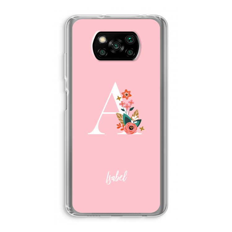Pink Bouquet: Xiaomi Poco X3 Pro Transparant Hoesje