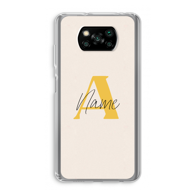 Amber Script: Xiaomi Poco X3 Pro Transparant Hoesje
