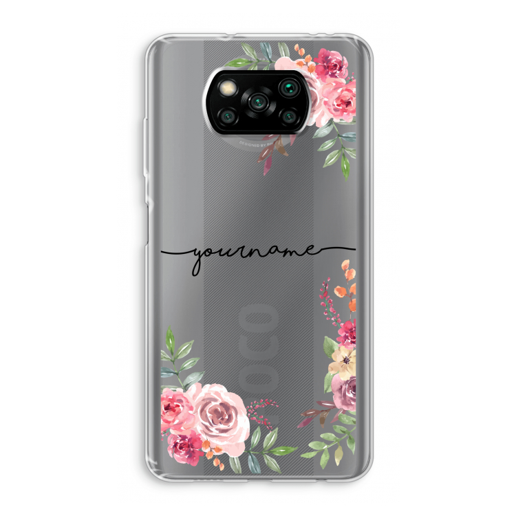 Rozen: Xiaomi Poco X3 Pro Transparant Hoesje
