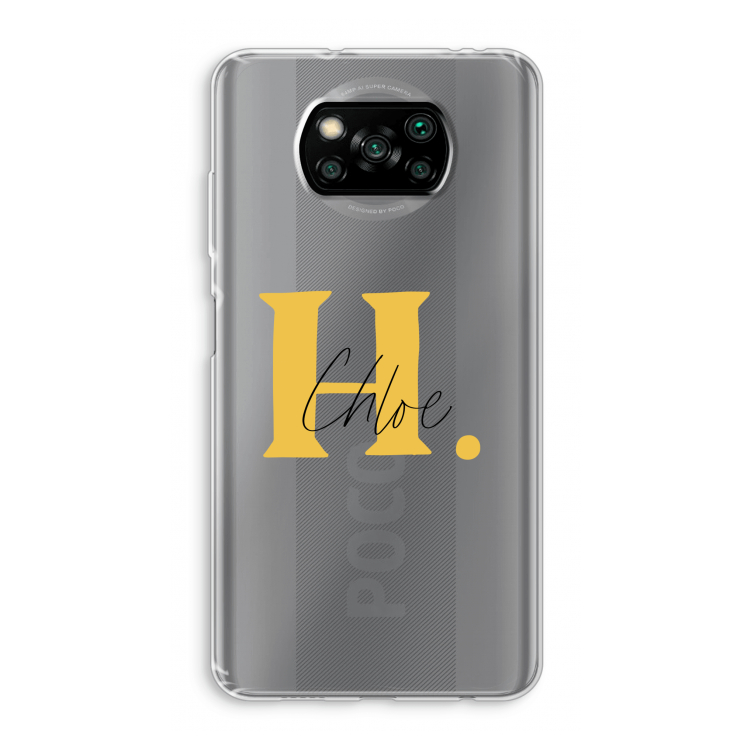 Amber Script: Xiaomi Poco X3 Pro Transparant Hoesje