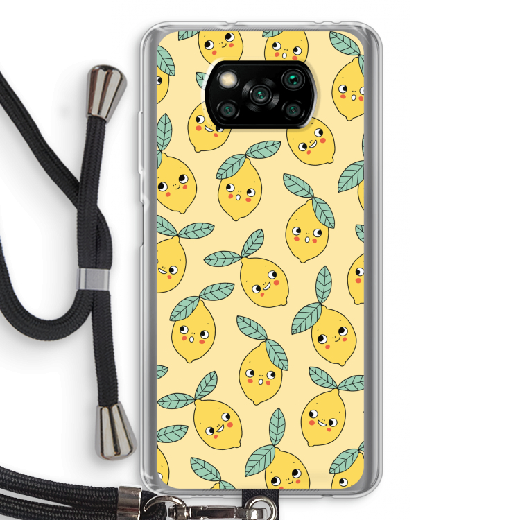 Citroenen: Xiaomi Poco X3 Pro Transparant Hoesje met koord