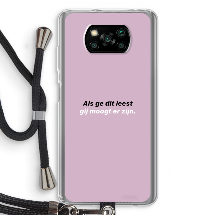 gij moogt er zijn: Xiaomi Poco X3 Pro Transparant Hoesje met koord