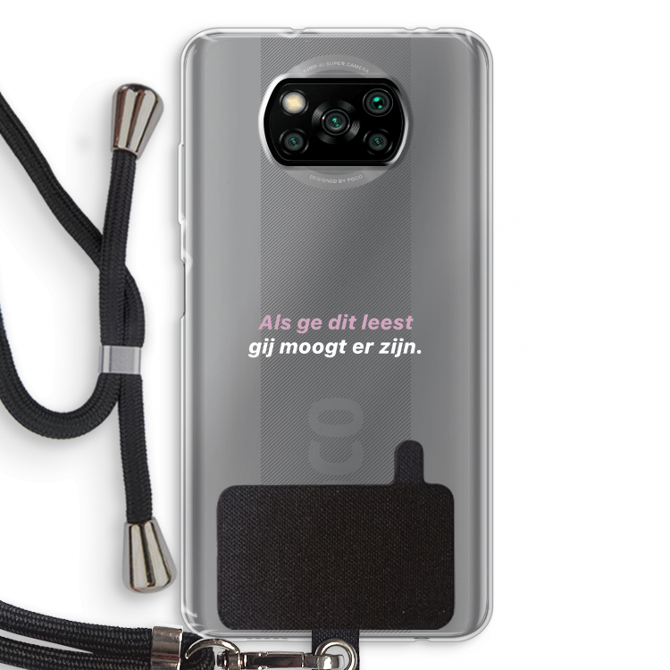 gij moogt er zijn: Xiaomi Poco X3 Pro Transparant Hoesje met koord