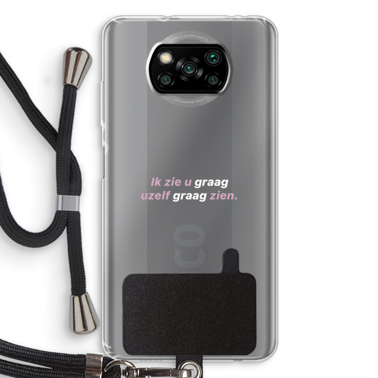 uzelf graag zien: Xiaomi Poco X3 Pro Transparant Hoesje met koord
