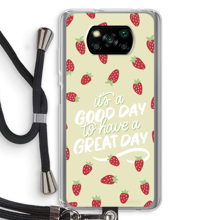 Don't forget to have a great day: Xiaomi Poco X3 Pro Transparant Hoesje met koord