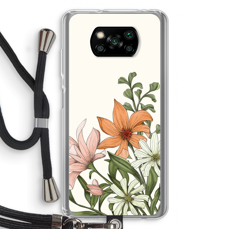 Floral bouquet: Xiaomi Poco X3 Pro Transparant Hoesje met koord