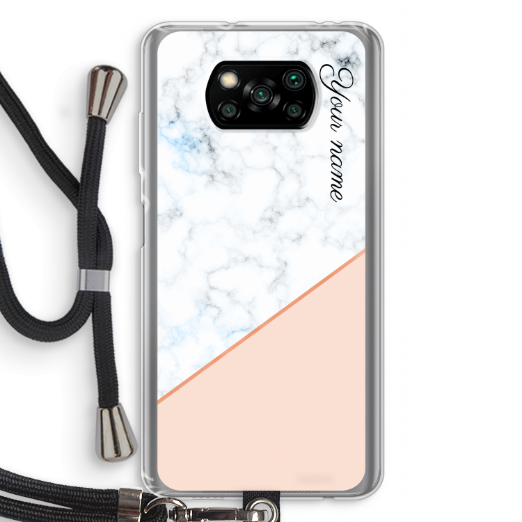 Marmer in stijl: Xiaomi Poco X3 Pro Transparant Hoesje met koord