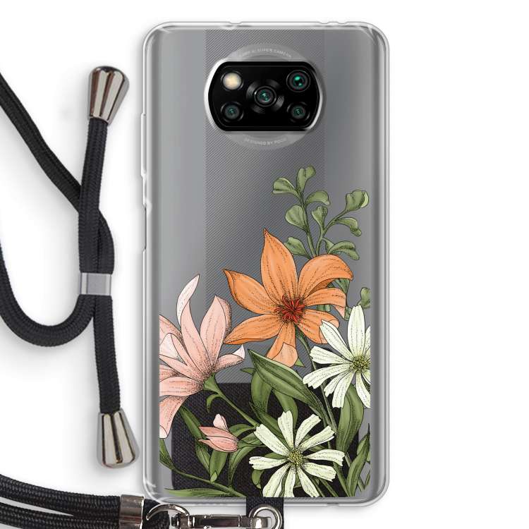 Floral bouquet: Xiaomi Poco X3 Pro Transparant Hoesje met koord