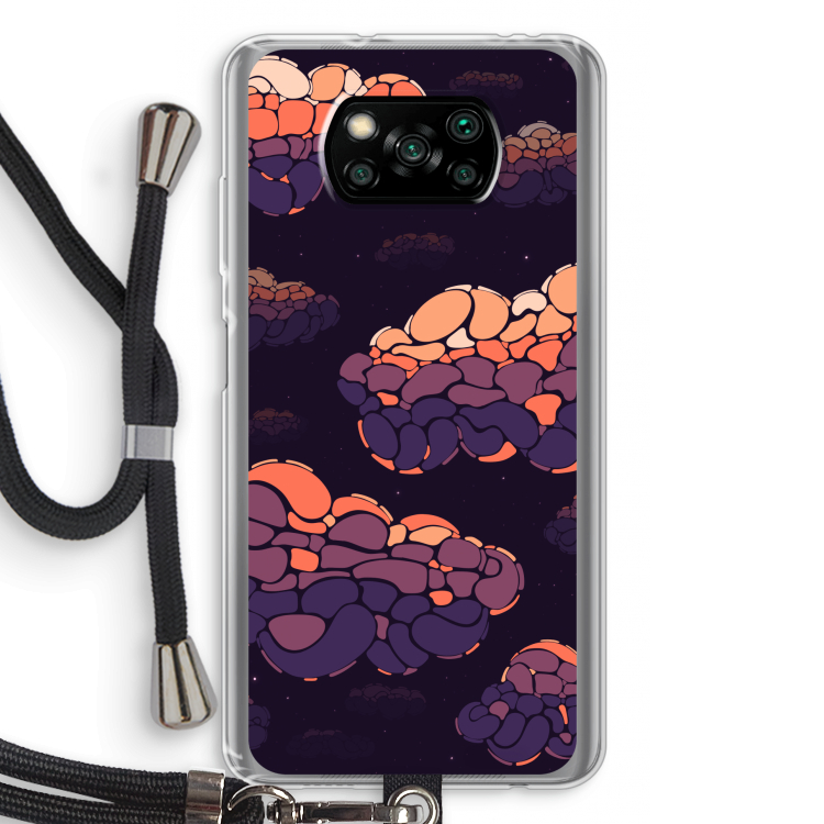 Patroon Wolken: Xiaomi Poco X3 Pro Transparant Hoesje met koord