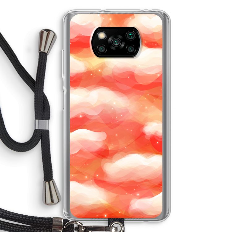 Lichte Wolken: Xiaomi Poco X3 Pro Transparant Hoesje met koord