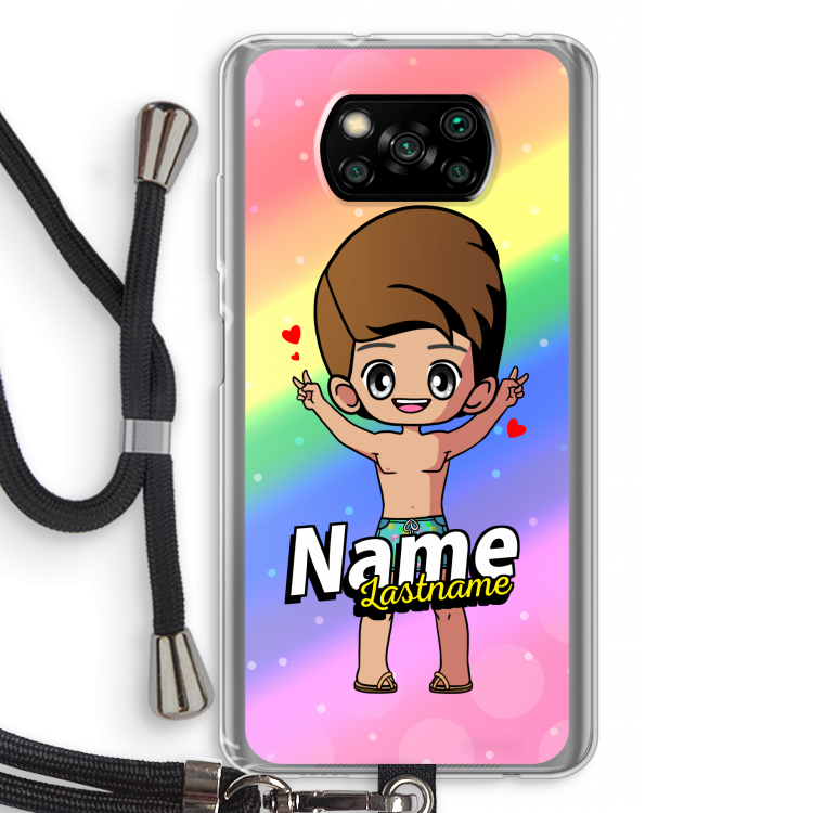 Chibi Maker man: Xiaomi Poco X3 Pro Transparant Hoesje met koord