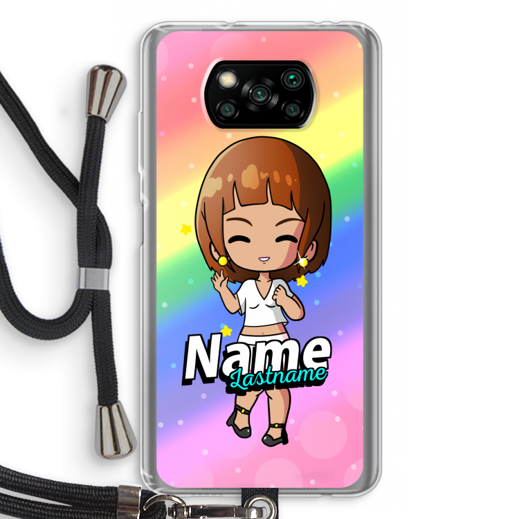 Chibi Maker vrouw: Xiaomi Poco X3 Pro Transparant Hoesje met koord