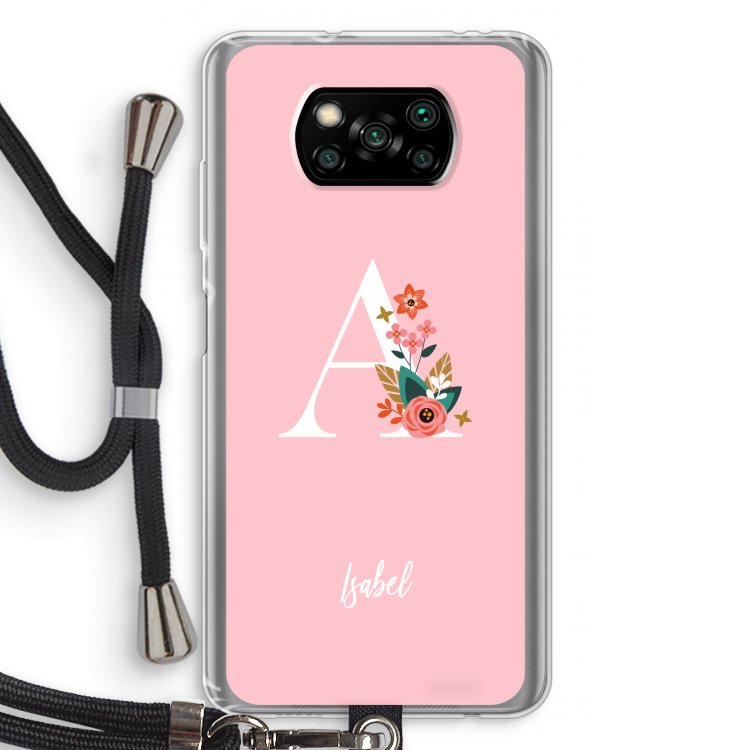 Pink Bouquet: Xiaomi Poco X3 Pro Transparant Hoesje met koord