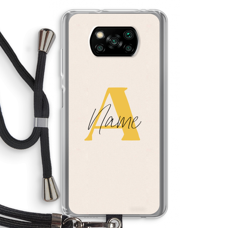 Amber Script: Xiaomi Poco X3 Pro Transparant Hoesje met koord