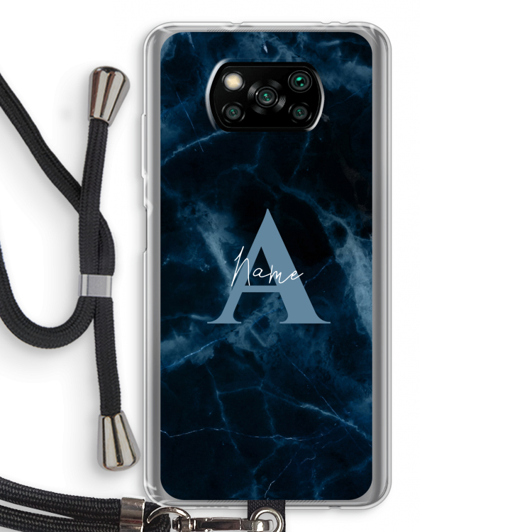 Midnight Marble: Xiaomi Poco X3 Pro Transparant Hoesje met koord