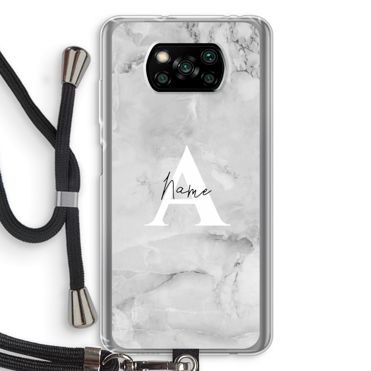 Ivory Marble: Xiaomi Poco X3 Pro Transparant Hoesje met koord