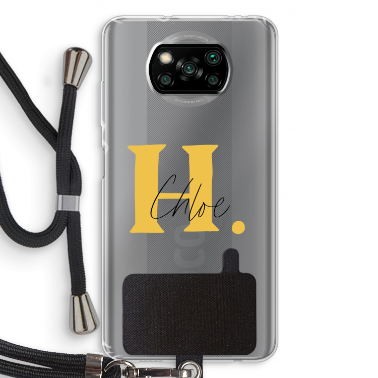 Amber Script: Xiaomi Poco X3 Pro Transparant Hoesje met koord
