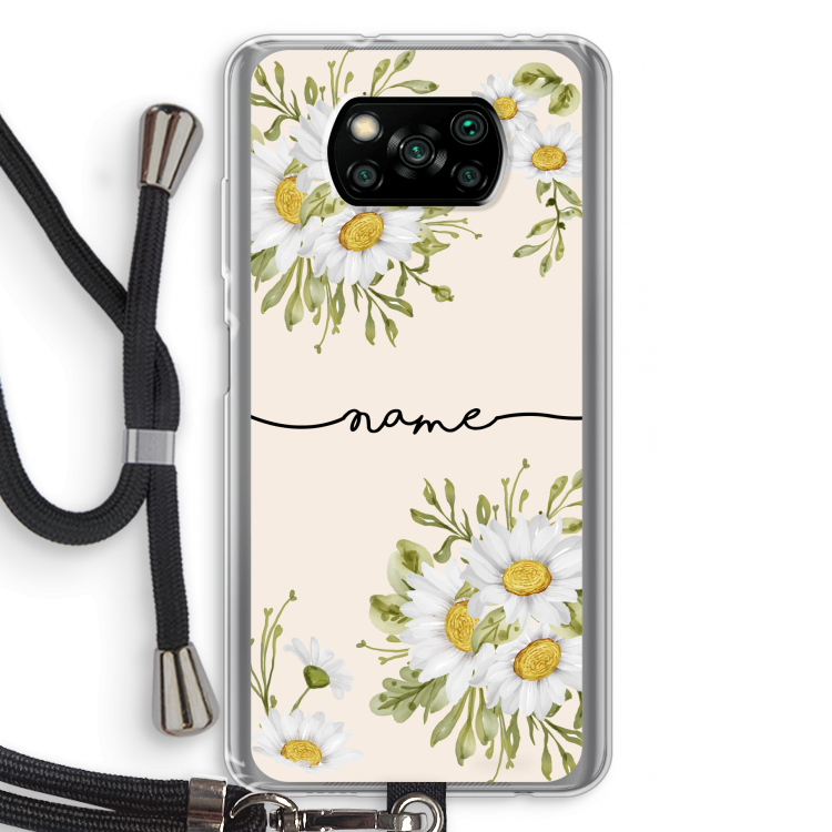 Daisies: Xiaomi Poco X3 Pro Transparant Hoesje met koord