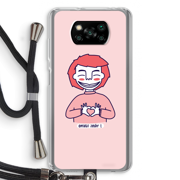 Hartje: Xiaomi Poco X3 Pro Transparant Hoesje met koord