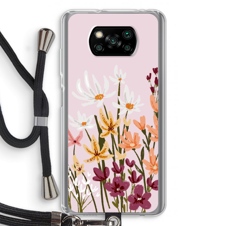 Painted wildflowers: Xiaomi Poco X3 Pro Transparant Hoesje met koord