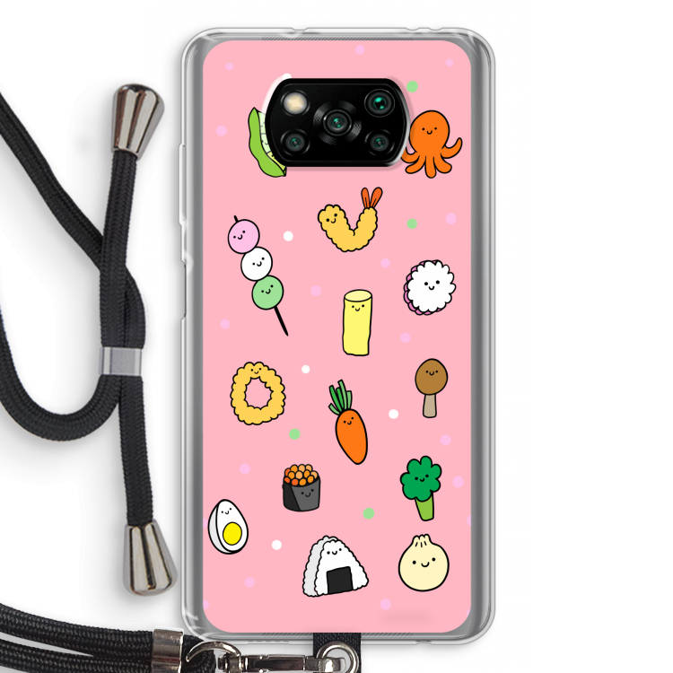 Happy bento friends: Xiaomi Poco X3 Pro Transparant Hoesje met koord