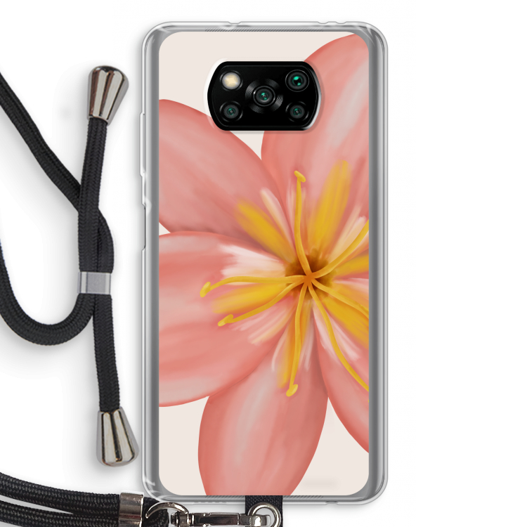 Pink Ellila Flower: Xiaomi Poco X3 Pro Transparant Hoesje met koord
