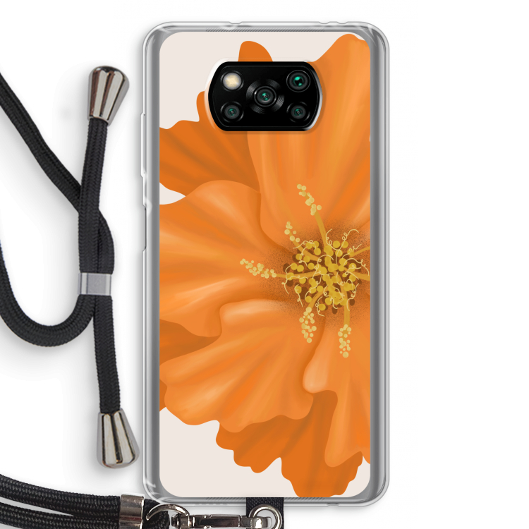 Orange Ellila flower: Xiaomi Poco X3 Pro Transparant Hoesje met koord