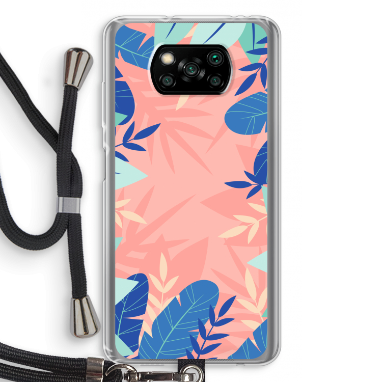 Tropisch: Xiaomi Poco X3 Pro Transparant Hoesje met koord