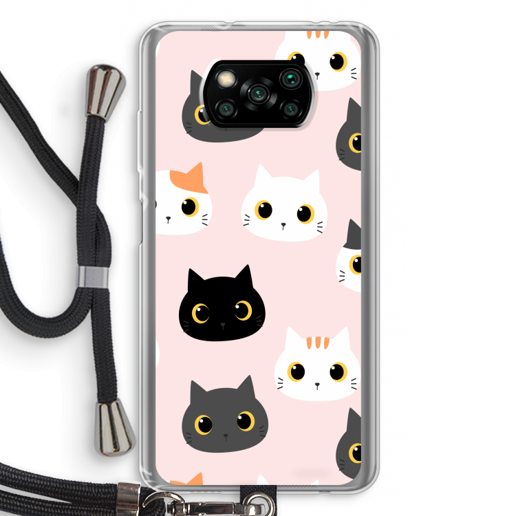 Katten: Xiaomi Poco X3 Pro Transparant Hoesje met koord