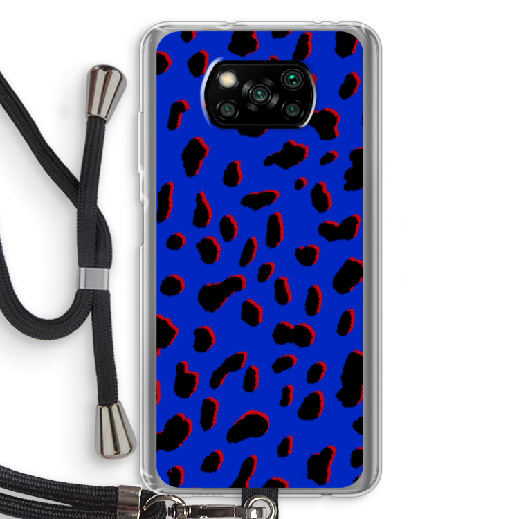 Blue Leopard: Xiaomi Poco X3 Pro Transparant Hoesje met koord