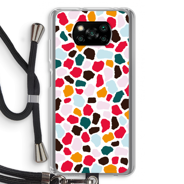 Colored Giraffe: Xiaomi Poco X3 Pro Transparant Hoesje met koord