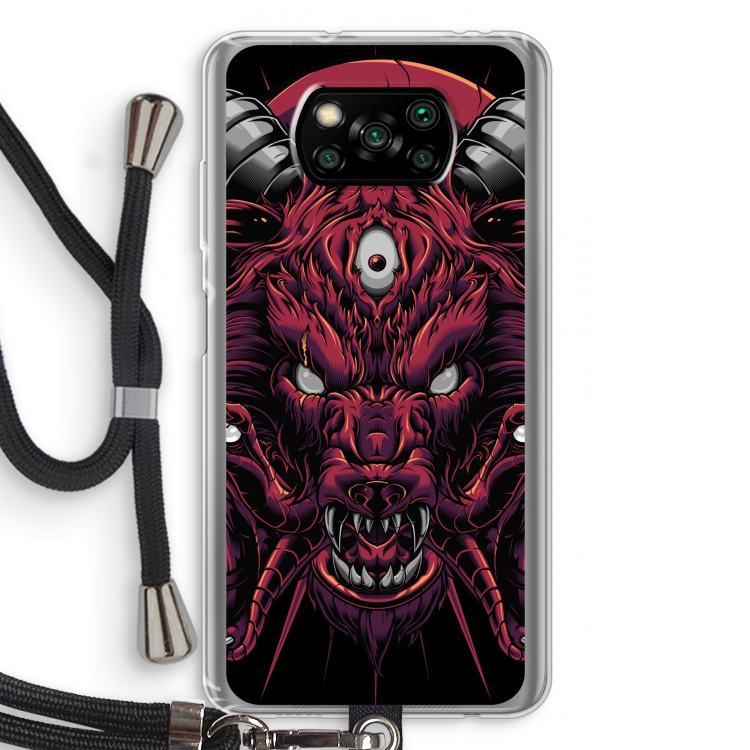 Hell Hound and Serpents: Xiaomi Poco X3 Pro Transparant Hoesje met koord