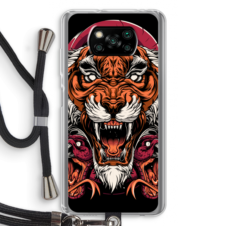 Tiger and Rattlesnakes: Xiaomi Poco X3 Pro Transparant Hoesje met koord