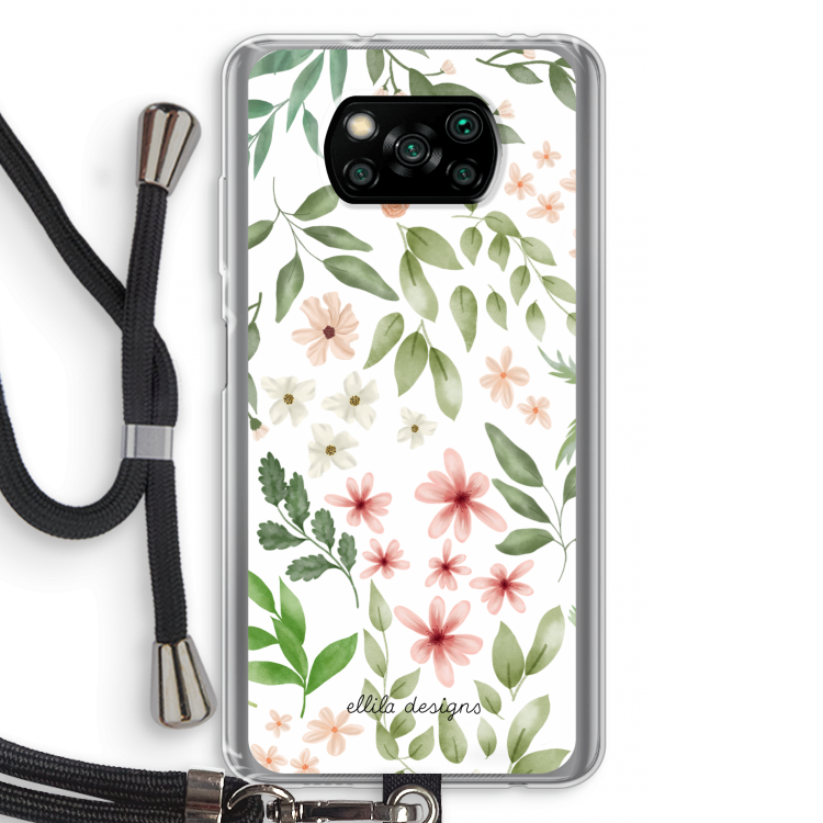 Botanical sweet flower heaven: Xiaomi Poco X3 Pro Transparant Hoesje met koord