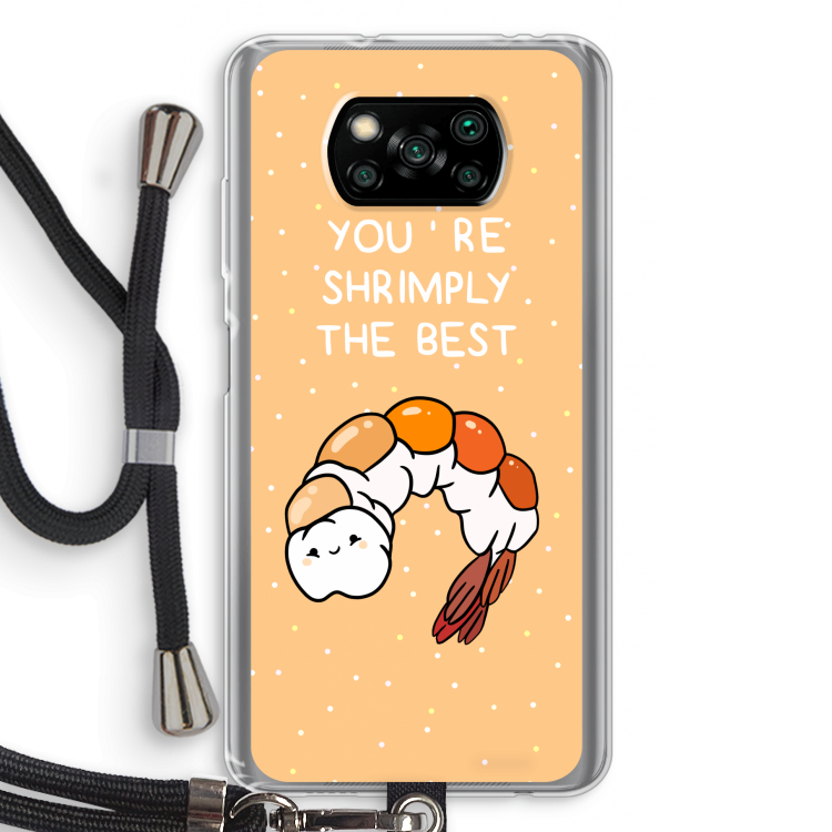 You're Shrimply The Best: Xiaomi Poco X3 Pro Transparant Hoesje met koord
