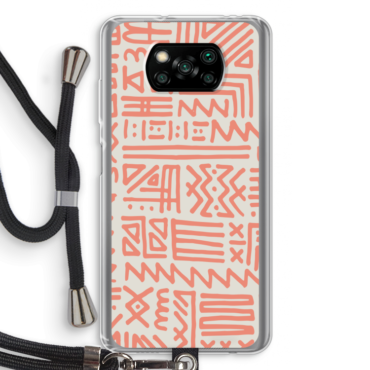 Marrakech Pink: Xiaomi Poco X3 Pro Transparant Hoesje met koord