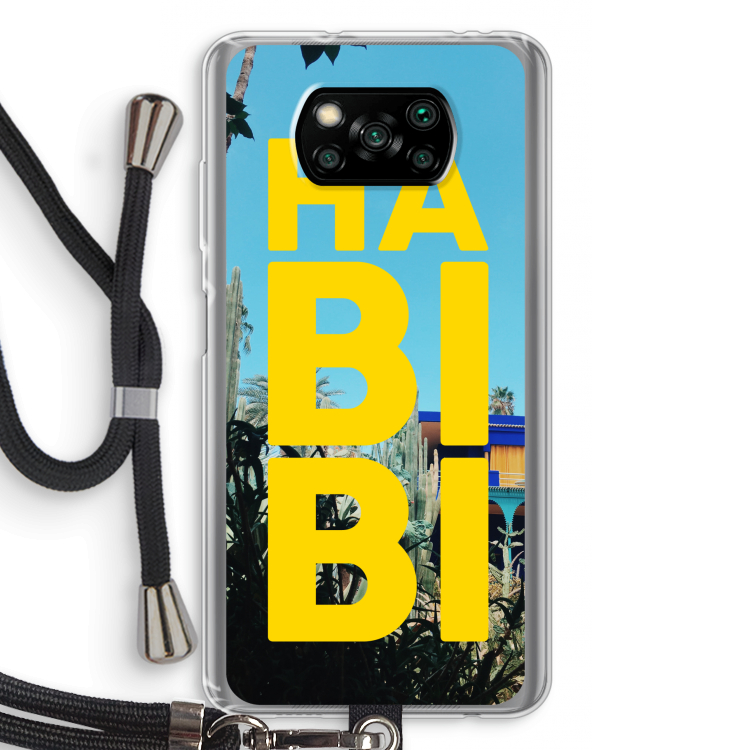 Habibi Majorelle : Xiaomi Poco X3 Pro Transparant Hoesje met koord
