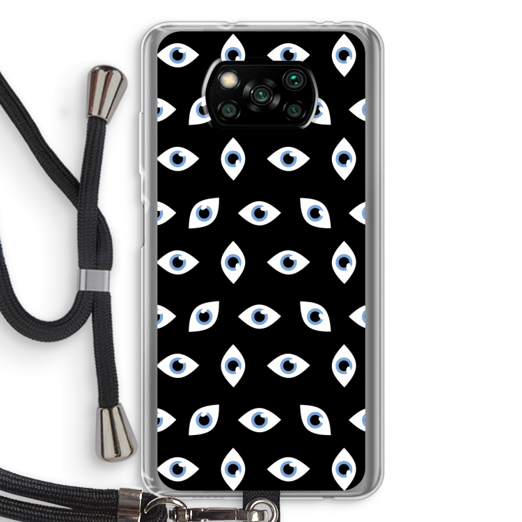 Eyes pattern: Xiaomi Poco X3 Pro Transparant Hoesje met koord