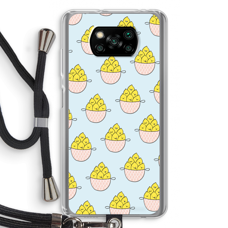 Citroenen: Xiaomi Poco X3 Pro Transparant Hoesje met koord