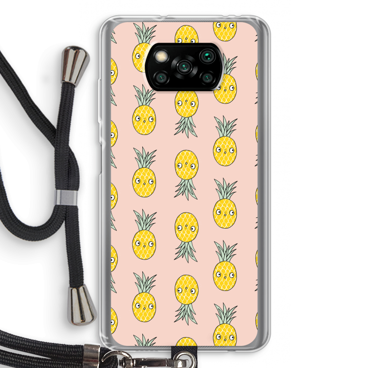 Ananas: Xiaomi Poco X3 Pro Transparant Hoesje met koord