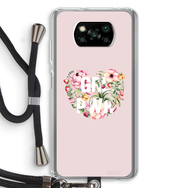 GRL PWR Flower: Xiaomi Poco X3 Pro Transparant Hoesje met koord