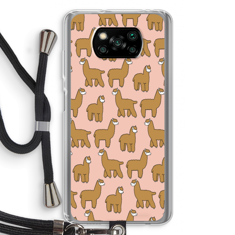 Alpacas: Xiaomi Poco X3 Pro Transparant Hoesje met koord