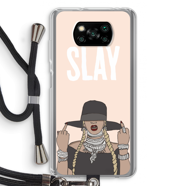 Slay All Day: Xiaomi Poco X3 Pro Transparant Hoesje met koord