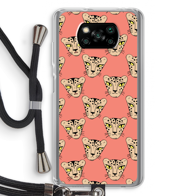 Tijger: Xiaomi Poco X3 Pro Transparant Hoesje met koord