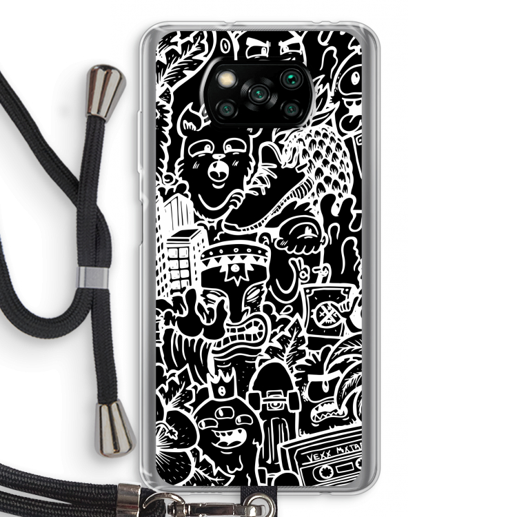 Vexx Black Mixtape: Xiaomi Poco X3 Pro Transparant Hoesje met koord