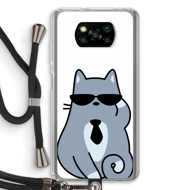 Cool cat: Xiaomi Poco X3 Pro Transparant Hoesje met koord