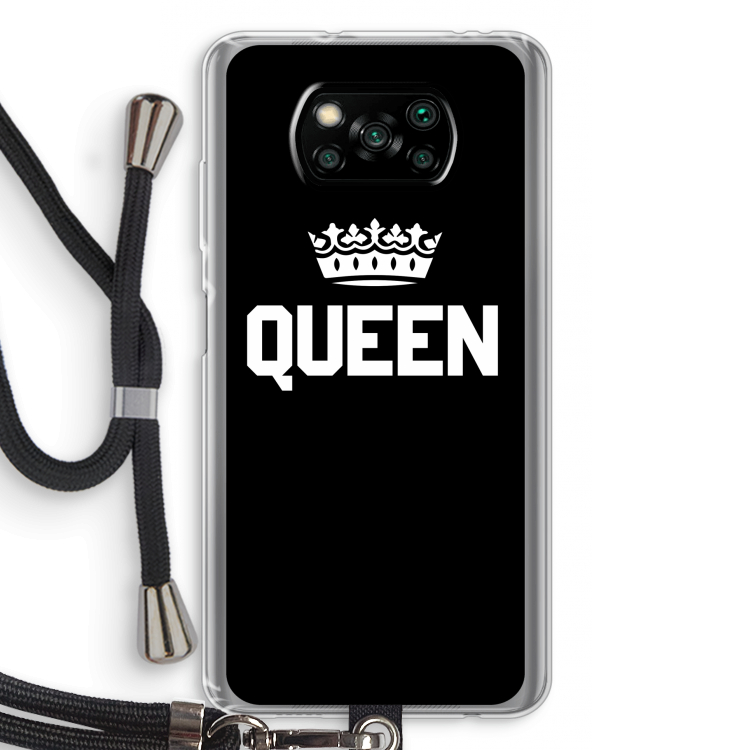 Queen zwart: Xiaomi Poco X3 Pro Transparant Hoesje met koord