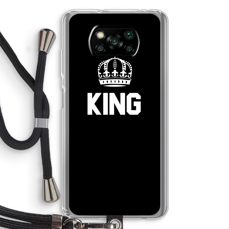 King zwart: Xiaomi Poco X3 Pro Transparant Hoesje met koord