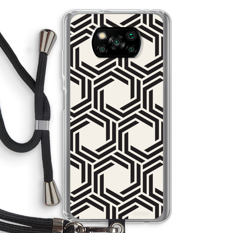 Geometrisch patroon: Xiaomi Poco X3 Pro Transparant Hoesje met koord